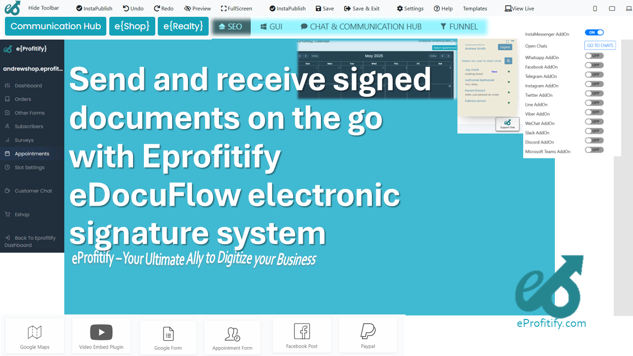 Send and receive signed documents on the go with Eprofitify eDocuFlow electronic signature system